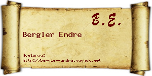 Bergler Endre névjegykártya