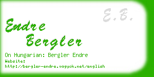endre bergler business card